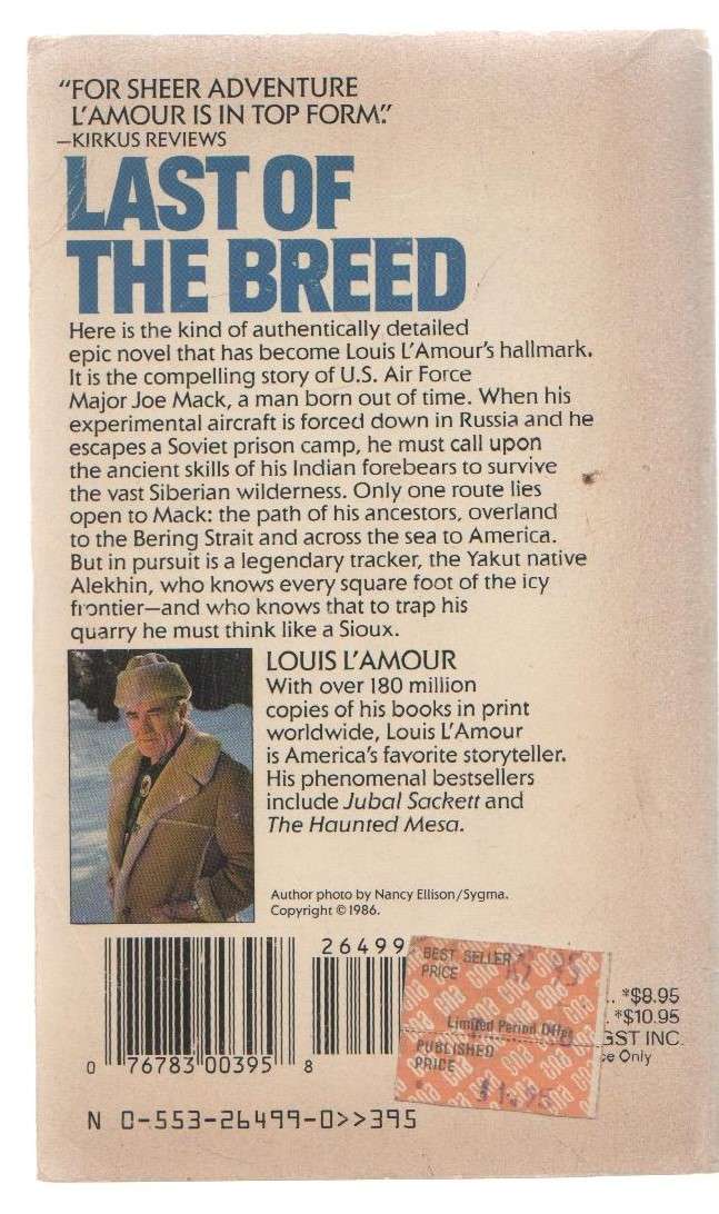LAST OF THE BREED - LOUIS L'AMOUR (1987) WESTERN