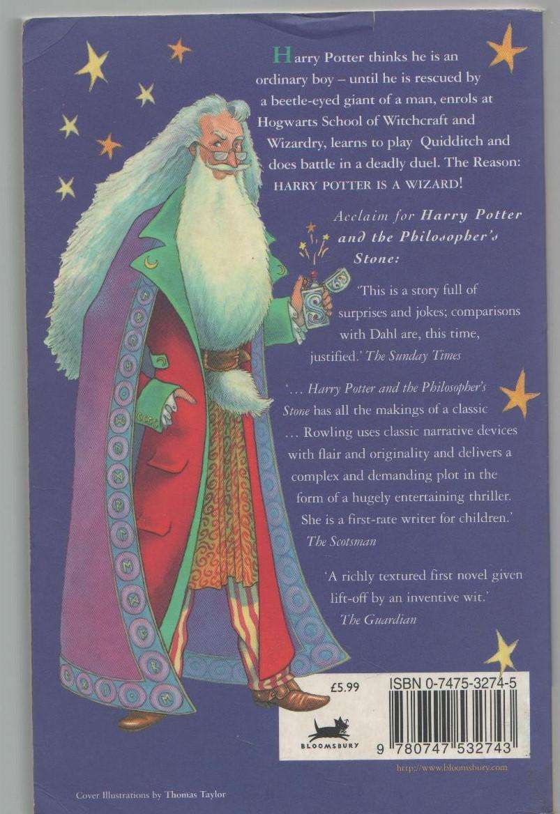 HARRY POTTER AND THE PHILOSOPERHER'S STONE - J K ROWLING (1 ST PUBLISHED 1997)