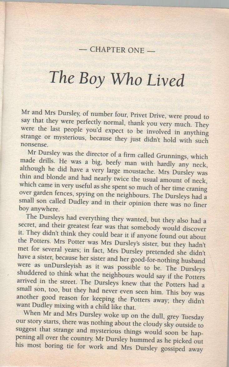 HARRY POTTER AND THE PHILOSOPERHER'S STONE - J K ROWLING (1 ST PUBLISHED 1997)