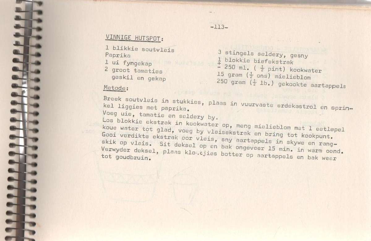 POTPOURRI, KEURIGE RESEPTE - OUERS VAN LAERSKOOL UNIKA (1972)