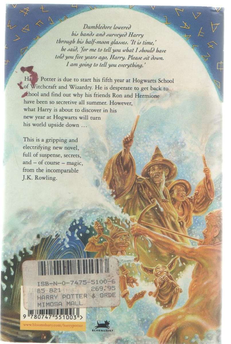 HARRY POTTER AND THE ORDER OF THE PHOENIX - J K ROWLING (1 ST EDITION 2003)