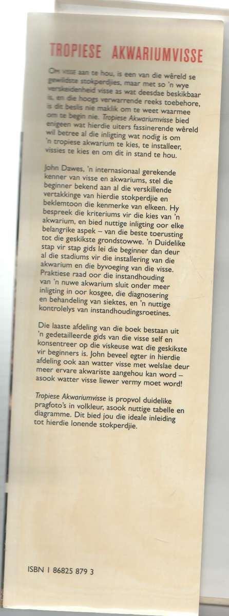 TROPIESE AKWARIUMVISSE - JOHN DAWES (1 STE UITGAWE IN AFRIKAANS 1996)