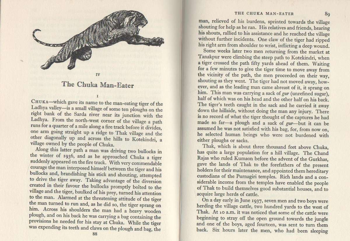 THE TEMPLE TIGER AND MORE MAN-EATERS OF KUMAON - JIM CORBETT (REPRINT 1965)