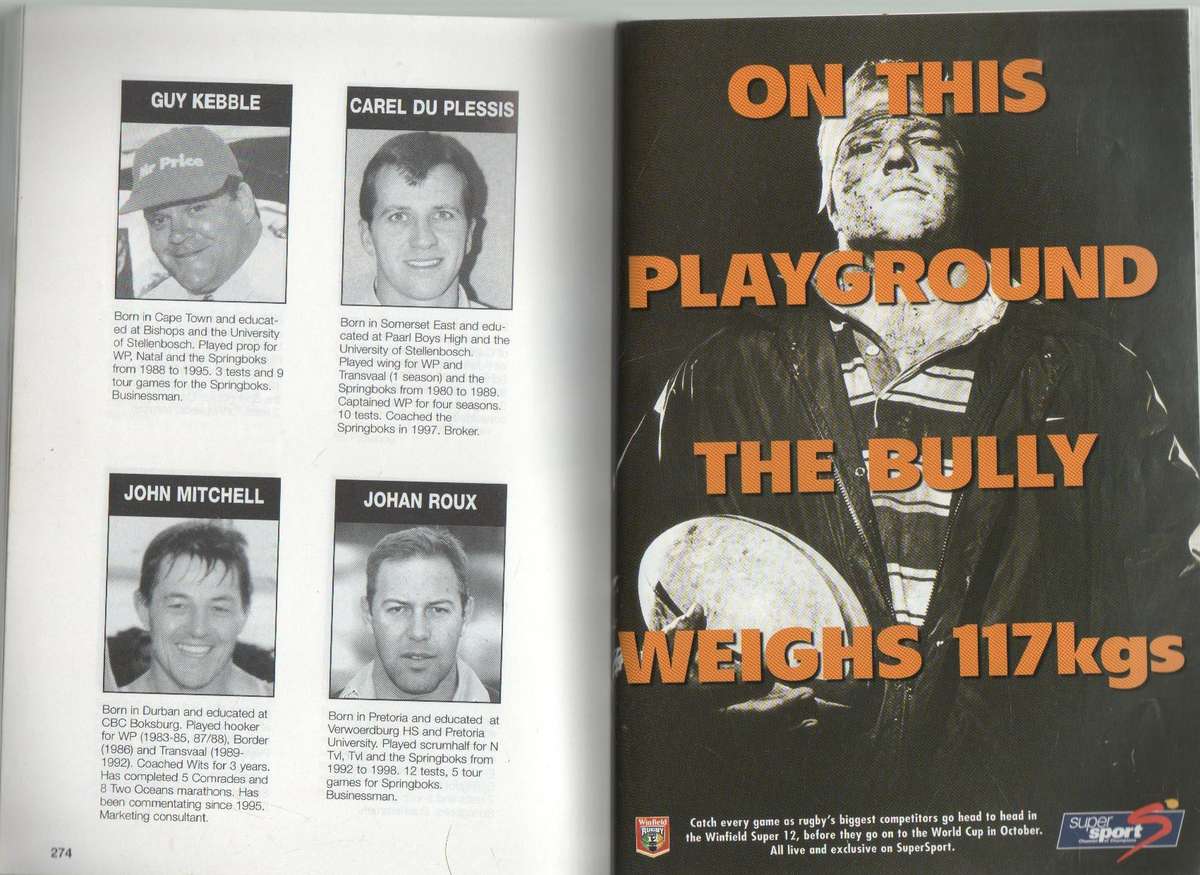 1999 WHO'S WHO OF SOUTH AFRICAN RUGBY - CHRIS SCHOEMAN (4TH EDITION 1999)