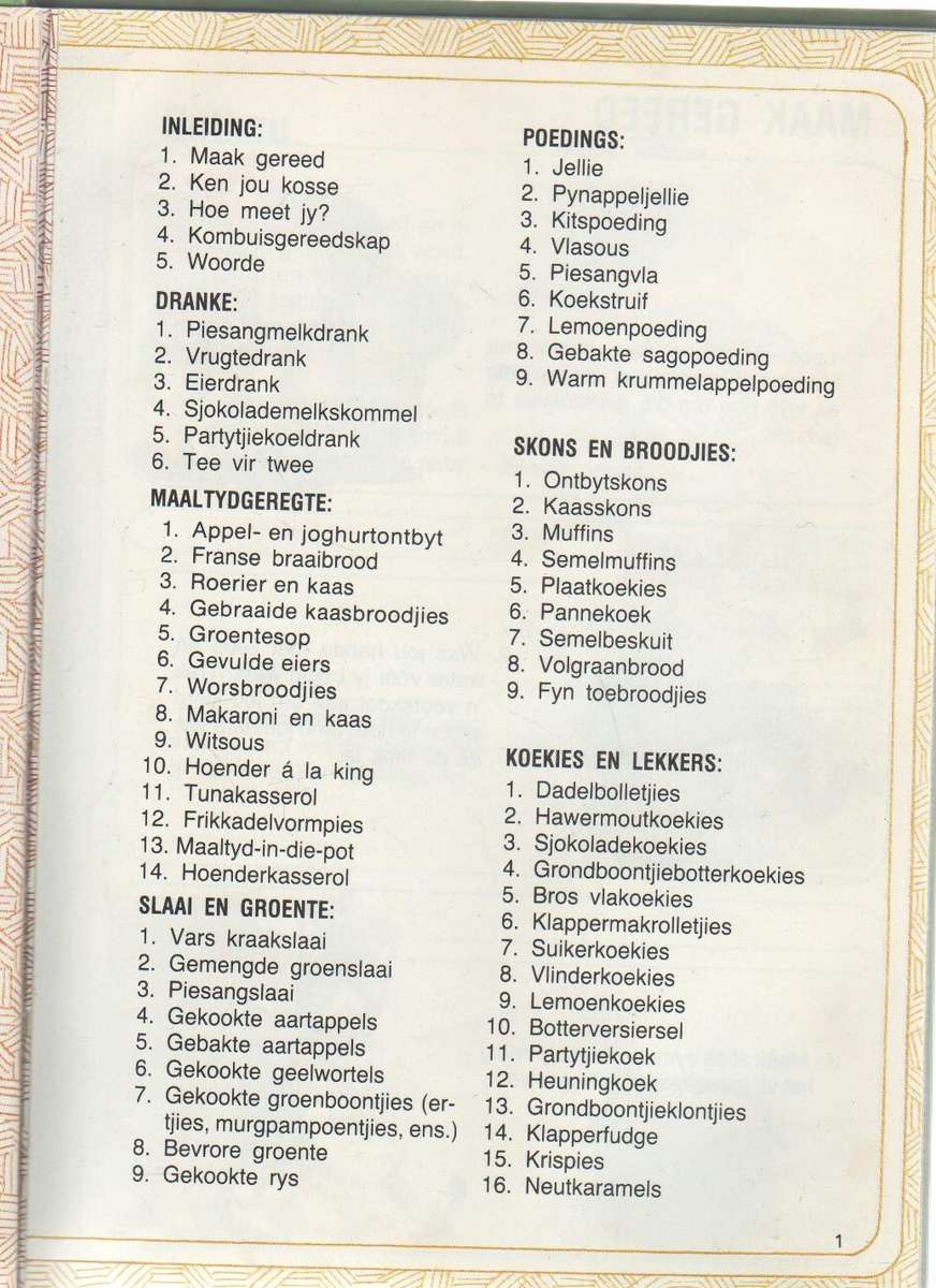 KLEIN KOOK EN GENIET - S J A DE VILLIERS (1 STE UITGAWE 1982)