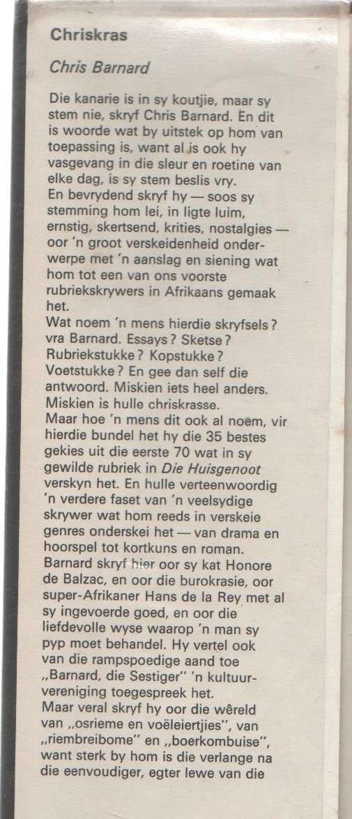 CHRISKRAS - CHRIS BARNARD (2 DE DRUK 1973)