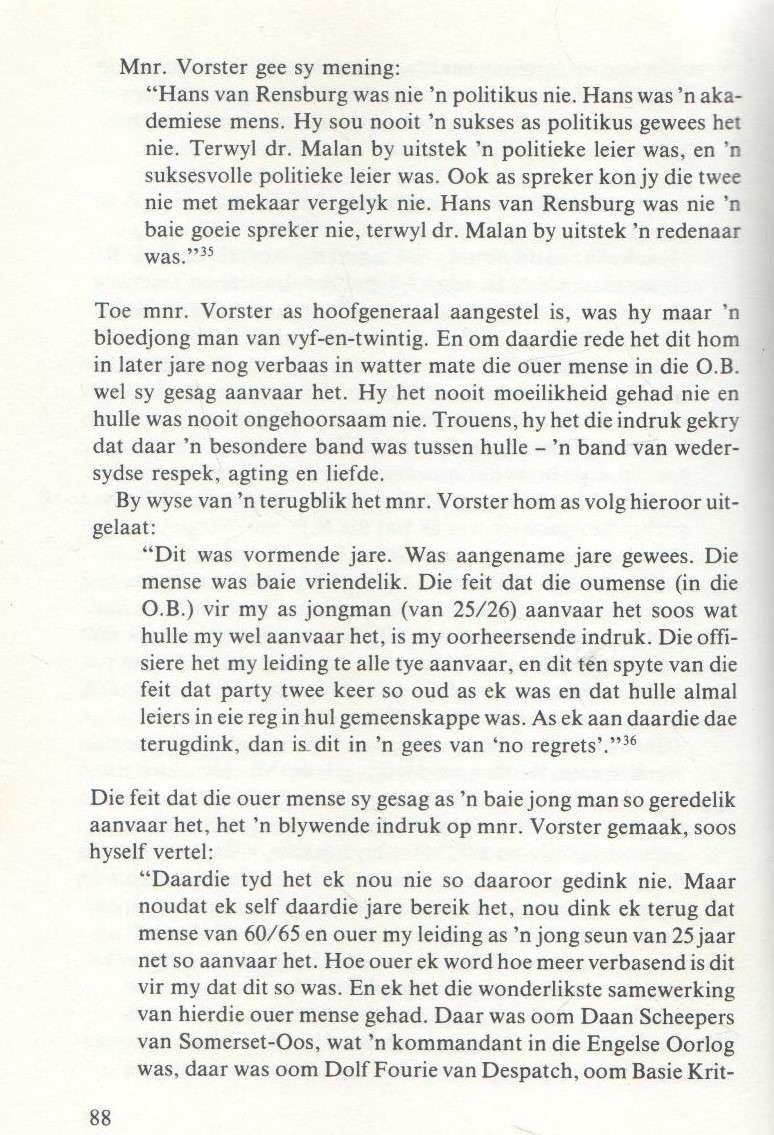 JOHN VORSTER- OB GENERAAL EN AFRIKANERVEGTER - H O TERBLANCHE (1 STE UITGAWE 1983)