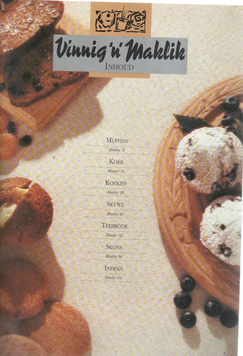 VINNIG 'N MAKLIK MUFFINS KOEK KLEINKOEKIES SKYWE TEEBRODE SKONS - MOIR'S (1995)