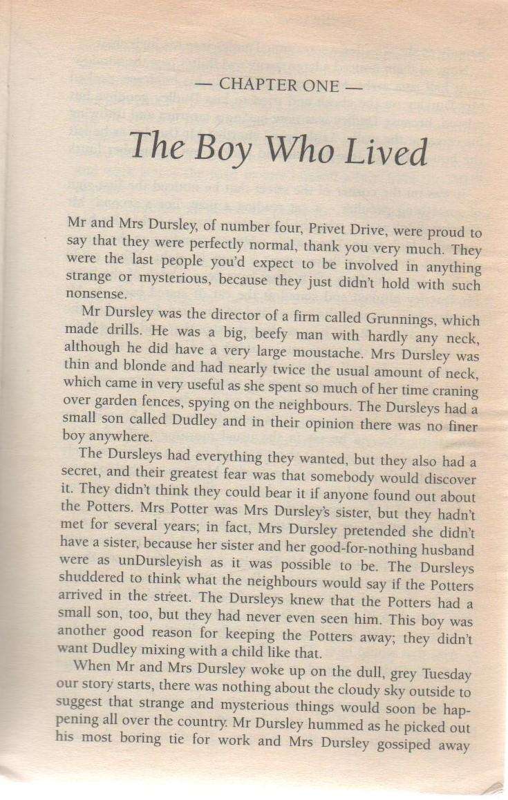 HARRY POTTER AND THE PHILOSOPHER'S STONE - J K ROWLING (1997)