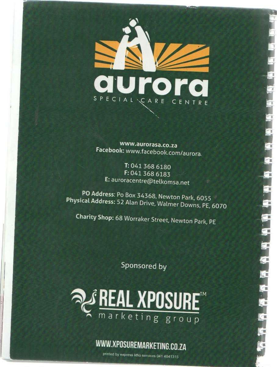 AURORA SPECIAL CARE CENTRE RECIPE BOOK