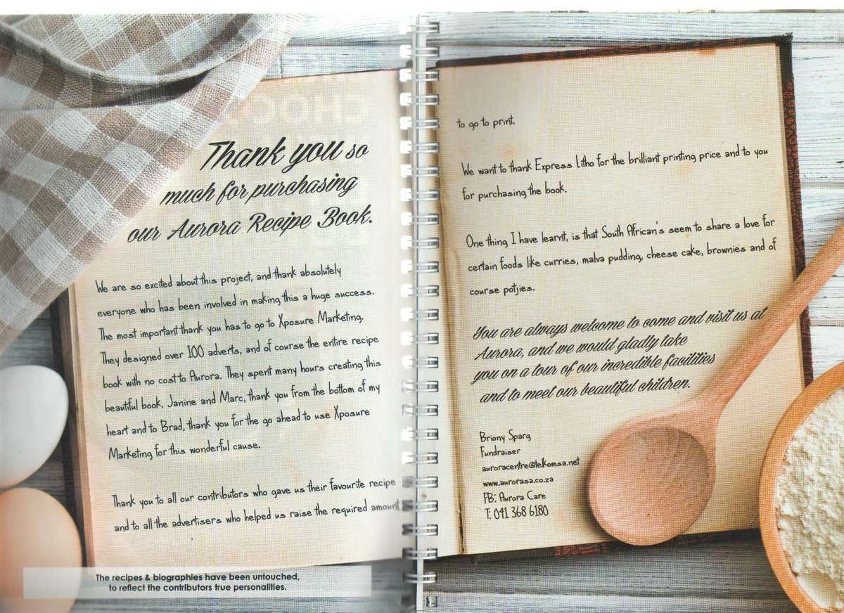 AURORA SPECIAL CARE CENTRE RECIPE BOOK