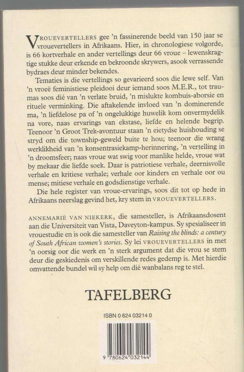 VROUE-VERTELLERS 1843 - 1993 - ANNEMARIE VAN NIEKERK (1 STE UITGAWE 1994)