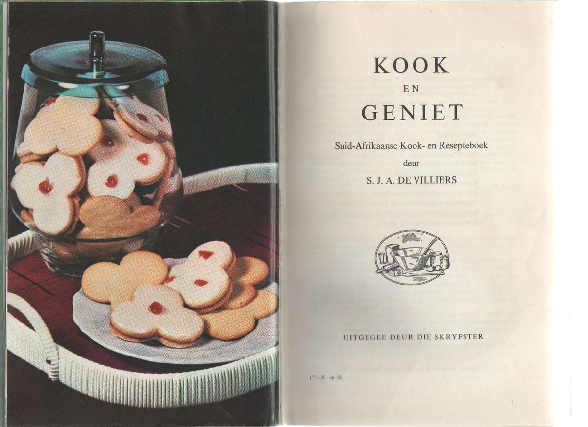 KOOK EN GENIET - S J A DE VILLIERS (27 STE DRUK 1971)