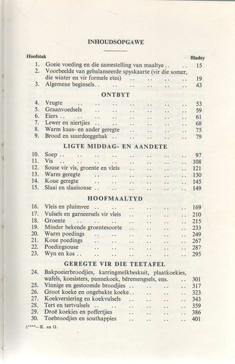 KOOK EN GENIET - S J A DE VILLIERS (27 STE DRUK 1971)