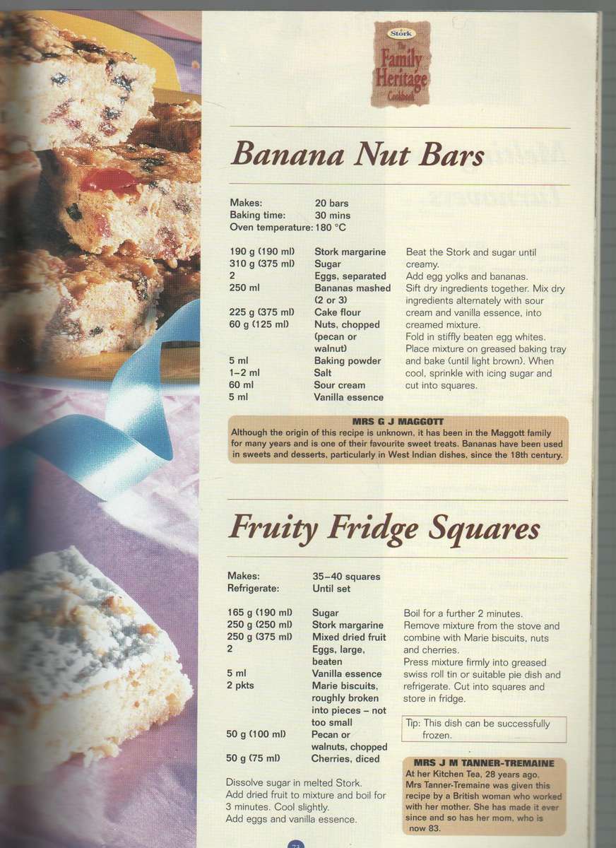 STORK THE FAMILY HERITAGE COOKBOOK