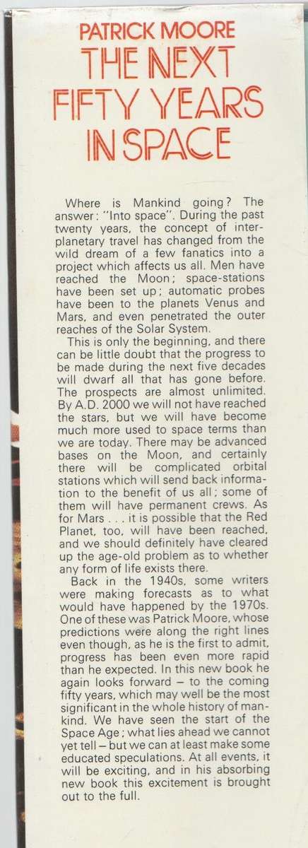 THE NEXT FIFTY YEARS IN SPACE - PATRICK MOORE (1975)