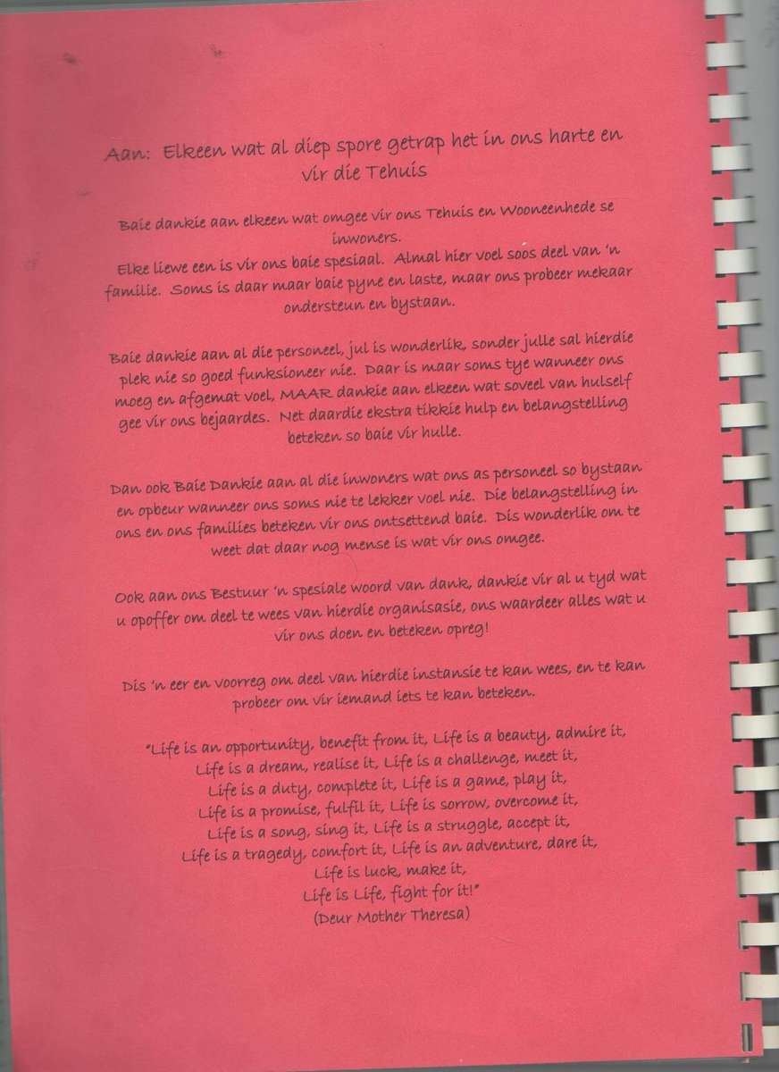 ELIZABETH JORDAAN TEHUIS RESEPTEBOEK - SAAMGESEL DEUR C A J DU PLESSIS