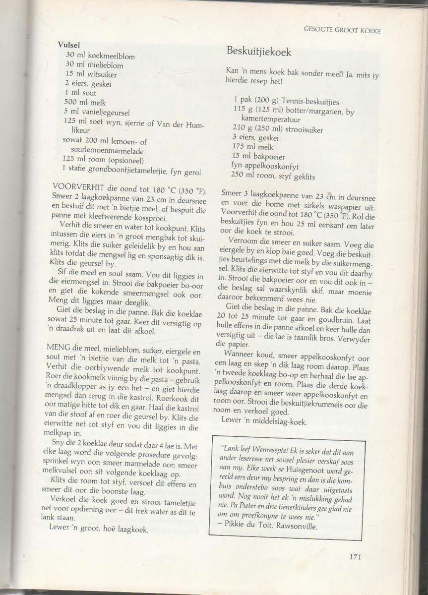 HUISGENOOT WENRESEPTE 3 - ANNETTE HUMAN (1987)