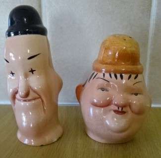 VINTAGE BESWICK LAUREL AND HARDY SALT AND PEPPER SET