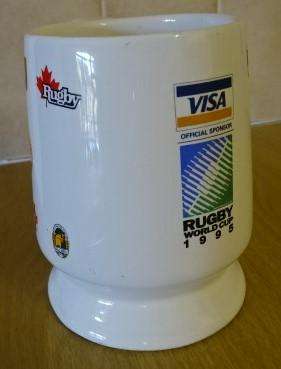 BANKFIN THE BEST VS THE REST SOUTH AFRICA WORLD CUP 1995 GLASS BEER MUG