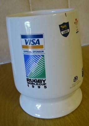 BANKFIN THE BEST VS THE REST SOUTH AFRICA WORLD CUP 1995 GLASS BEER MUG