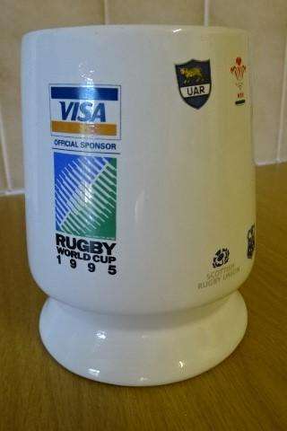 BANKFIN THE BEST VS THE REST SOUTH AFRICA WORLD CUP 1995 GLASS BEER MUG