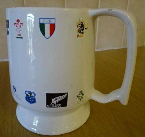 BANKFIN THE BEST VS THE REST SOUTH AFRICA WORLD CUP 1995 GLASS BEER MUG