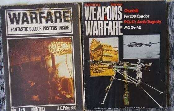 2 X WARFARE  AND WEAPONS & WARFARE MAGAZINES (1974'S)