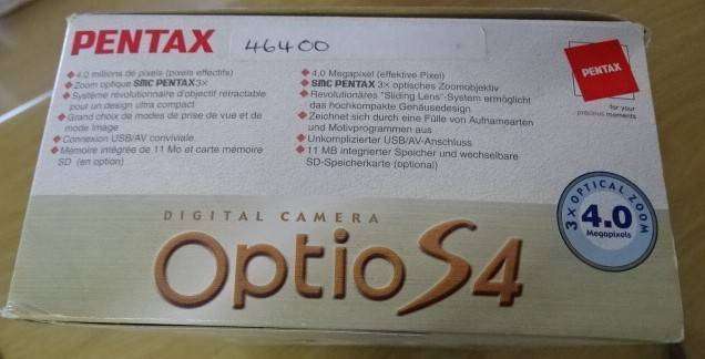SILVER PENTAX OPTIO S4 DIGITAL CAMERA IN ORIGINAL BOX