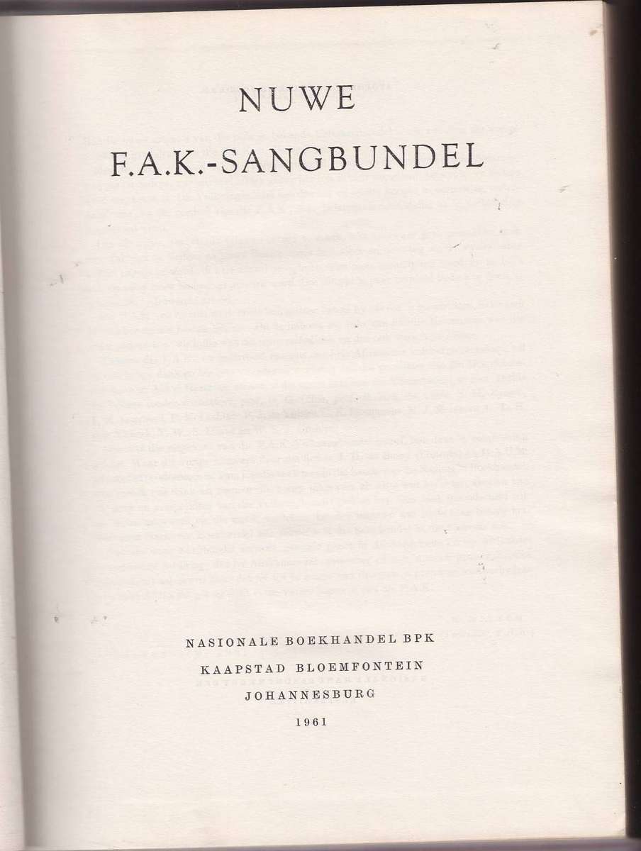 NUWE F.A.K SANGBUNDEL 1961