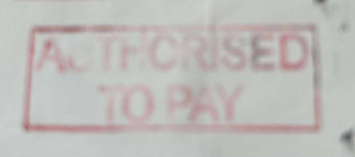 Rubber stamp - Authorised to Pay