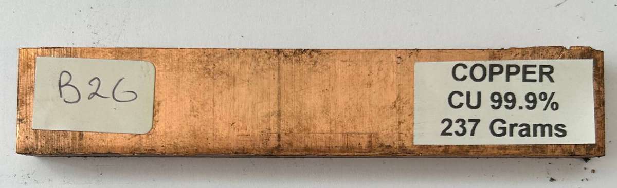 COPPER BAR 237 Grams (Cu 99.9%)