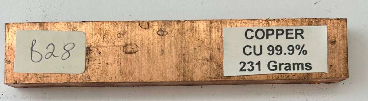 COPPER BAR 231 Grams (Cu 99.9%)
