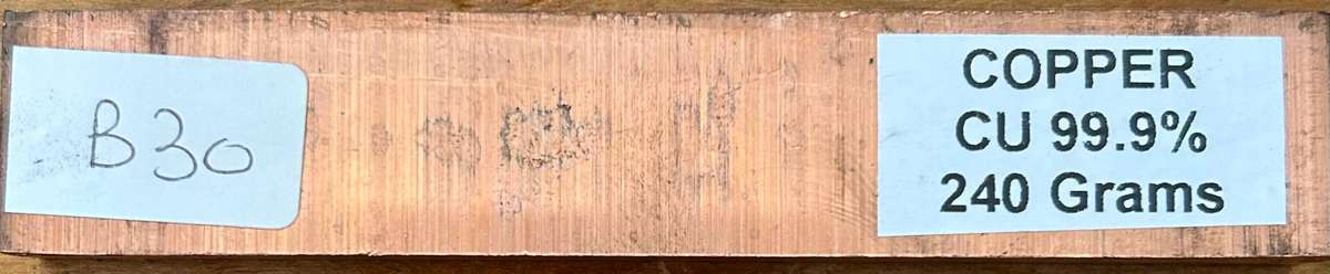 COPPER BAR 240 Grams (Cu 99.9%)