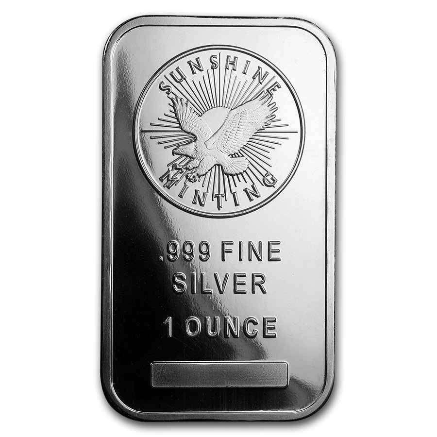 SILVER SUNSHINE MINT 1 OUNCE SILVER BAR (RARE IN SA)