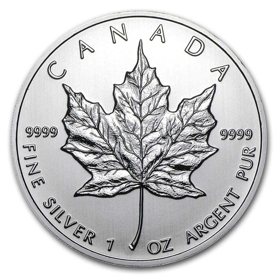 CANADIAN MAPLE LEAF 1 OUNCE .999 SILVER IN A CAPSULE (2012)