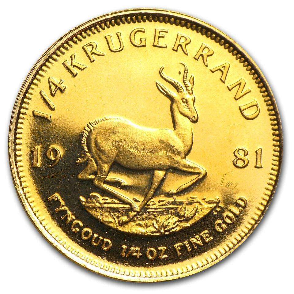 GOLD KRUGERRAND QUARTER OUNCE 1981 IN A CAPSULE
