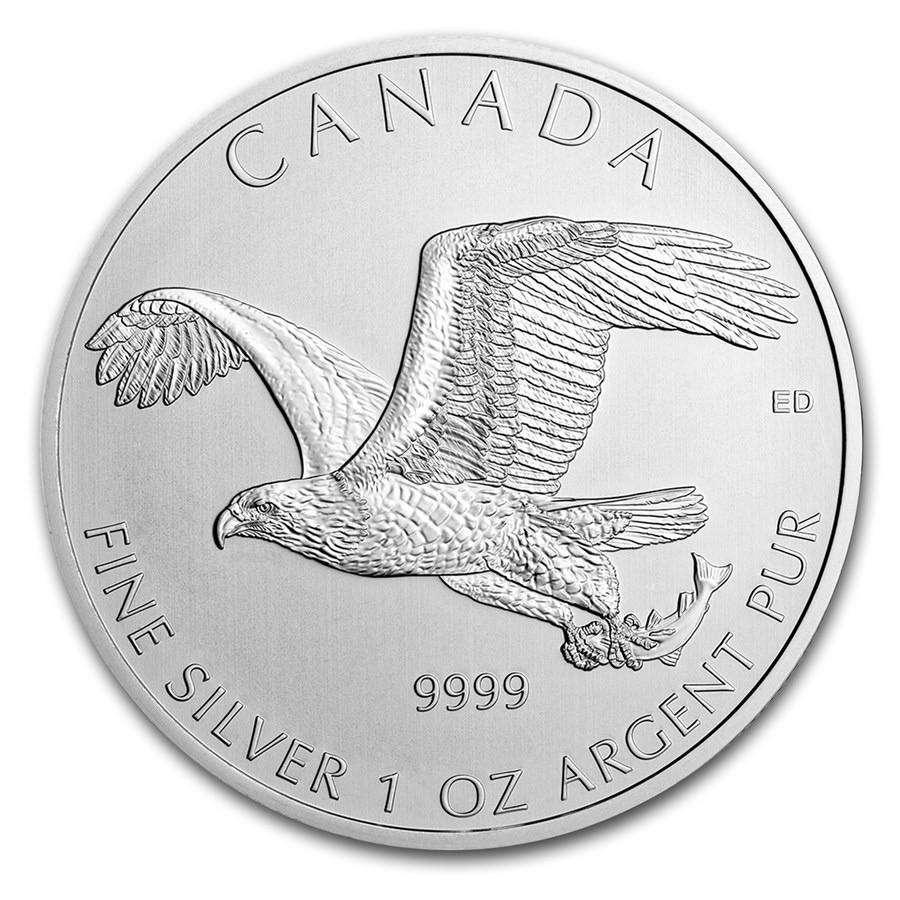 ROYAL CANADIAN MINT 1 OUNCE SILVER BIRDS OF PREY - BALD EAGLE (2014)  ((( SACRCE )))