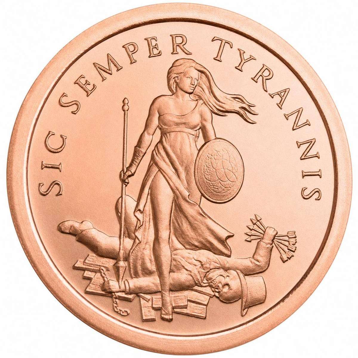 Copper SIC SEMPER TYRANNIS 1 OUNCE IN A CAPSULE CHEAPEST ON BOB SHOP