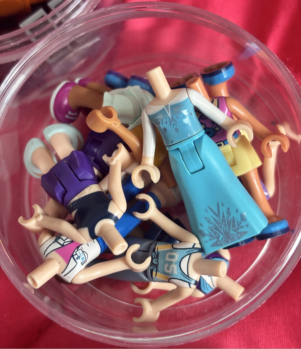 Lego Lot mixed mini figure parts Head, Torso, Legs, Hats, etc.