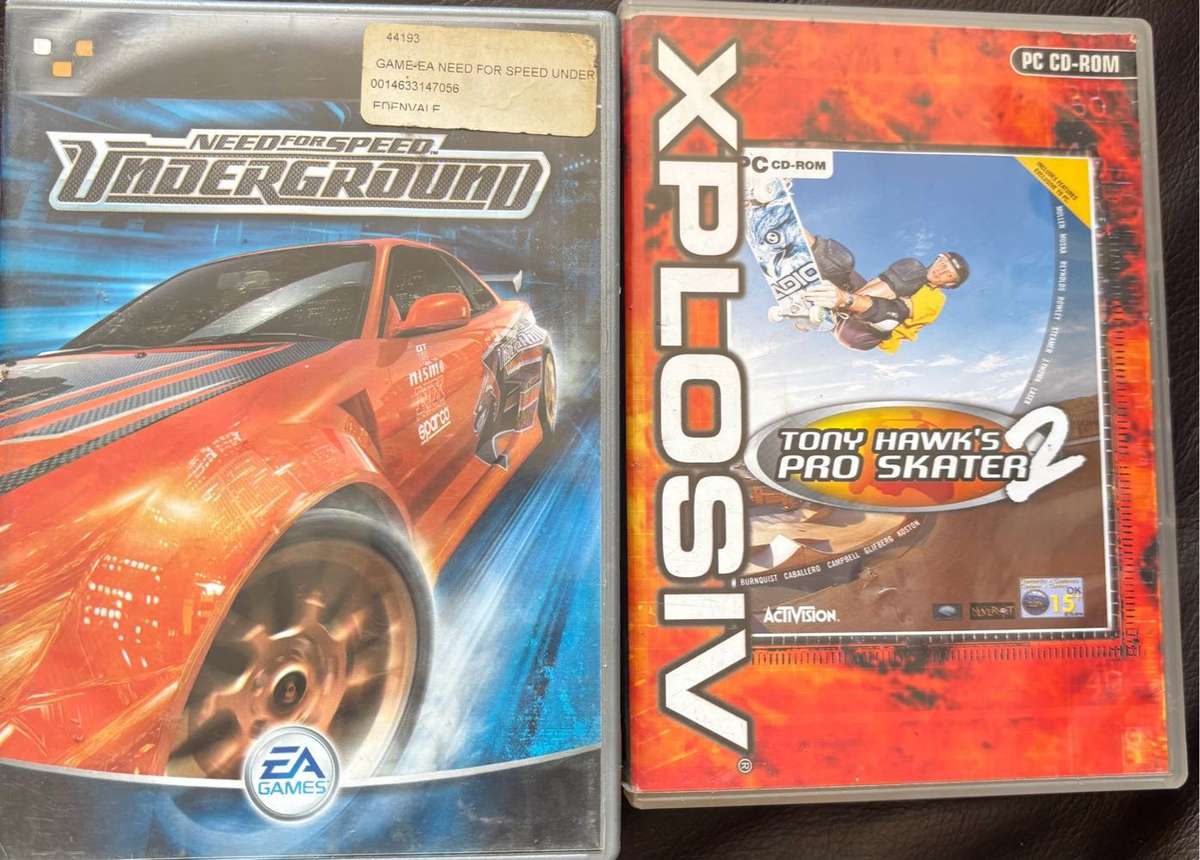 PC Games x 2, Tony Hawks Pro Skater 2 & Need for Speed 2 disks