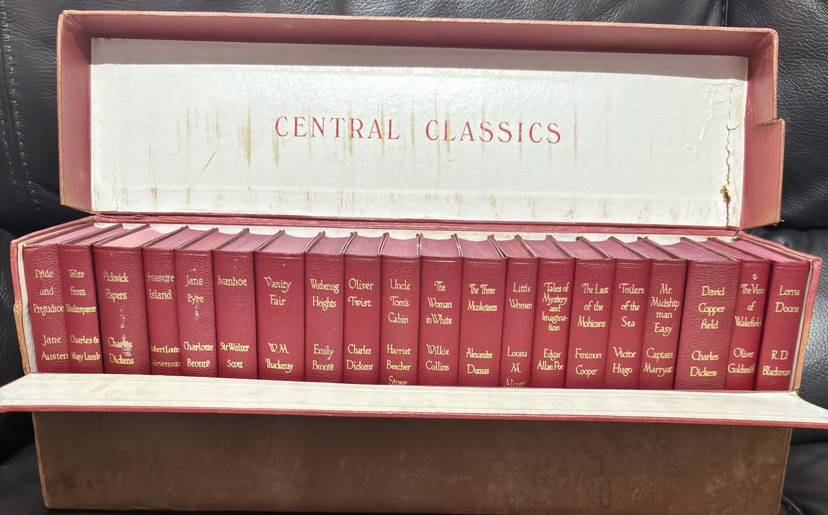 Central Classics 20 Books Box Set Excellent Condition Red Leather Gold