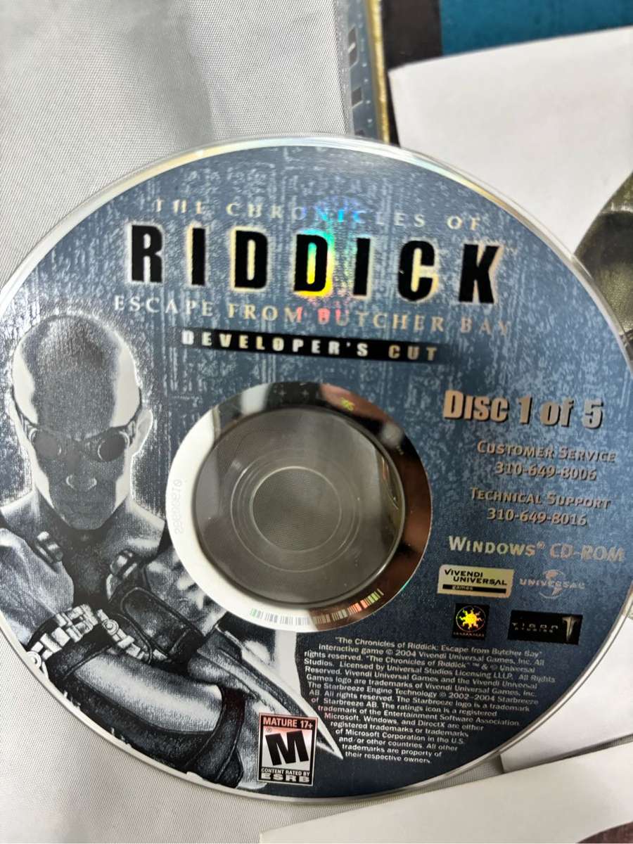 OC CD ROM The Chronicles of Riddick Escape from Butcher Bay 5 Discs  Developers Cut