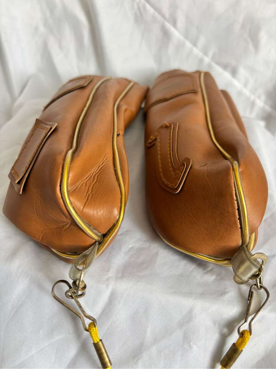 Two Titliest Brown Leather Golf Headcovers golf accessories