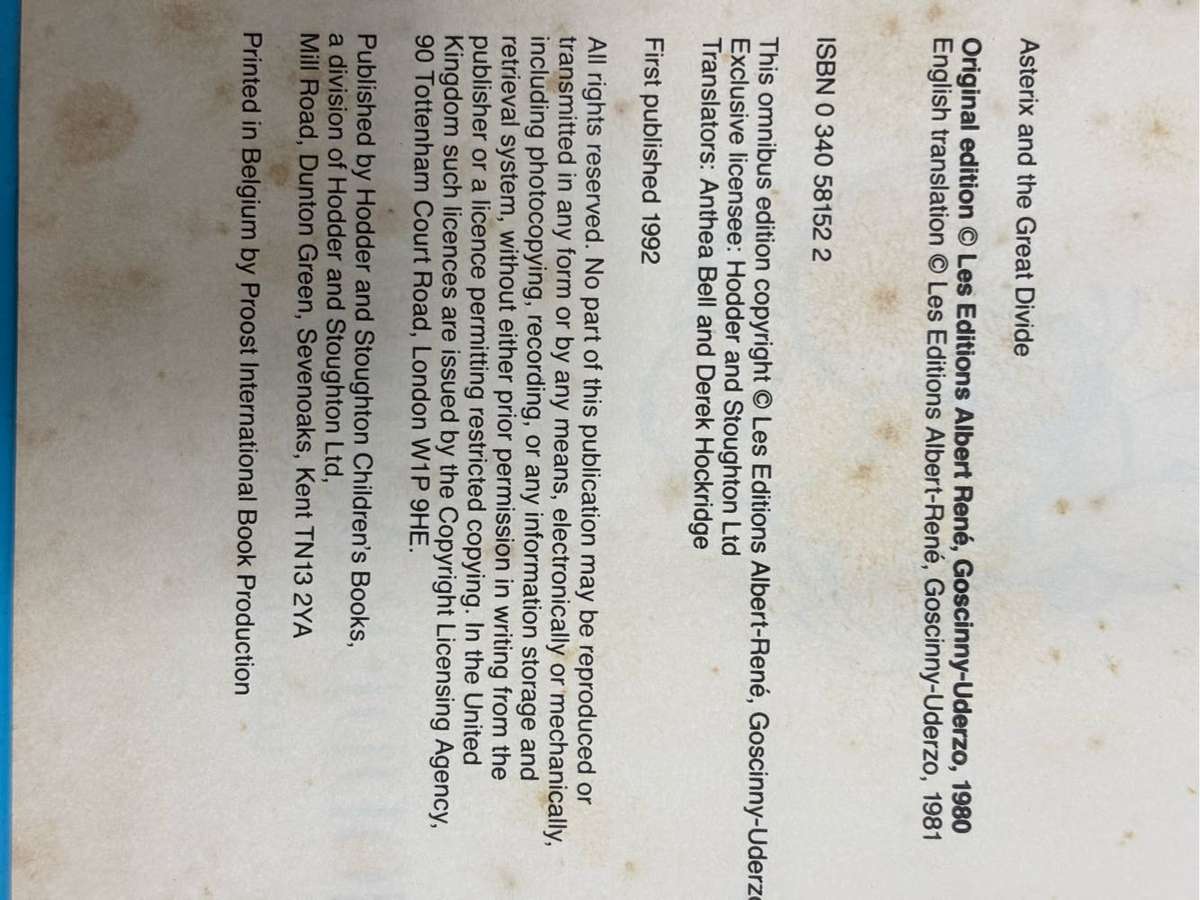 Asterix Two Hardcover Omnibus Comic Books Vintage Rare