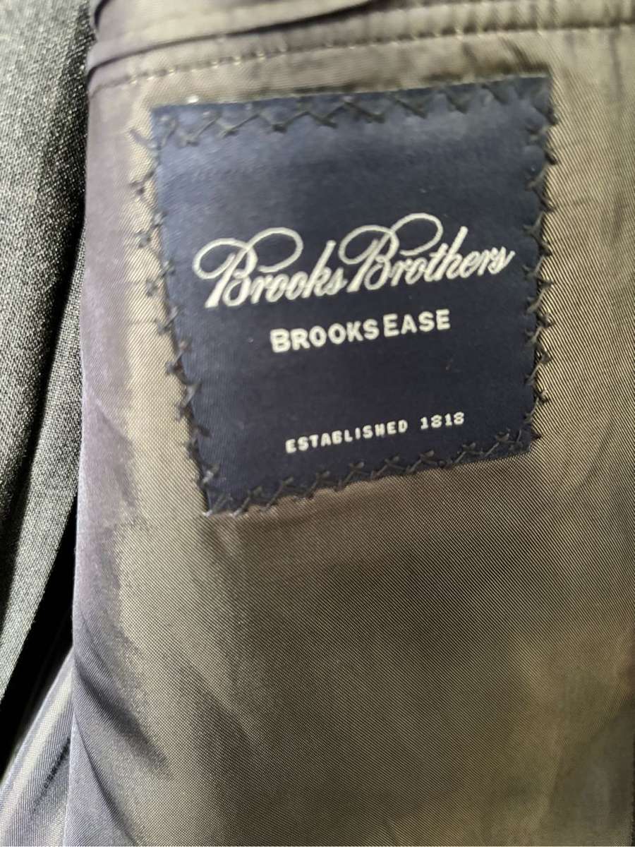 Brooks Brothers Suit Grey Stripe Made USA Import