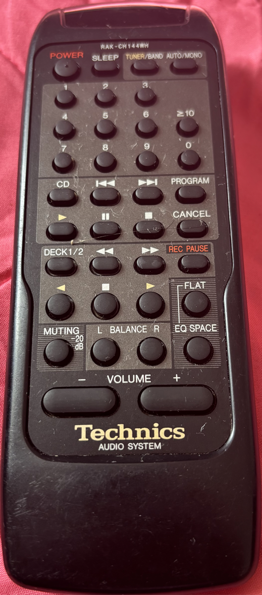 Technics RAK-CH 144WH Original Audio System Remote