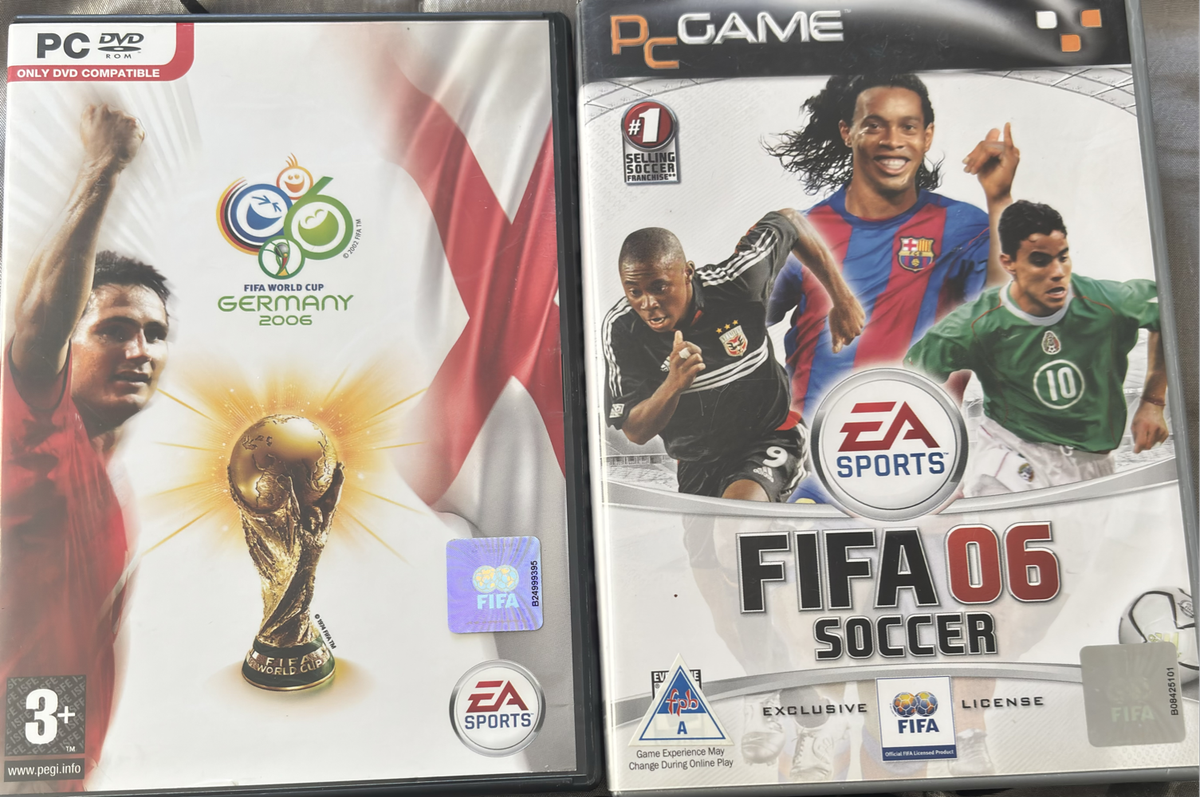 PC Soccer Games FIFA 06 with 4 discs & manual and World Cup Germany 2006