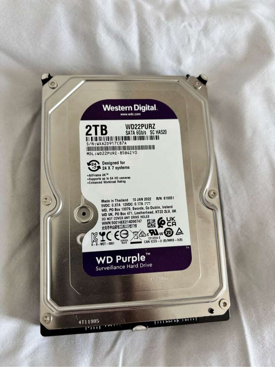 Western Digital 2TB WD22PURZ Sata 6Gb/s SC HA520 Surveillance Hard Drive
