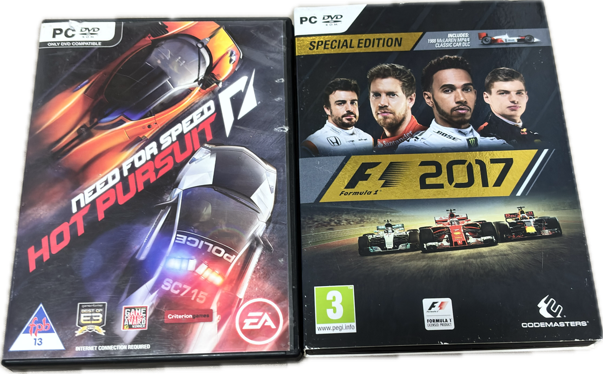 PC DVD F1 2017 Special Edition & Need for Speed Hot Pursuit